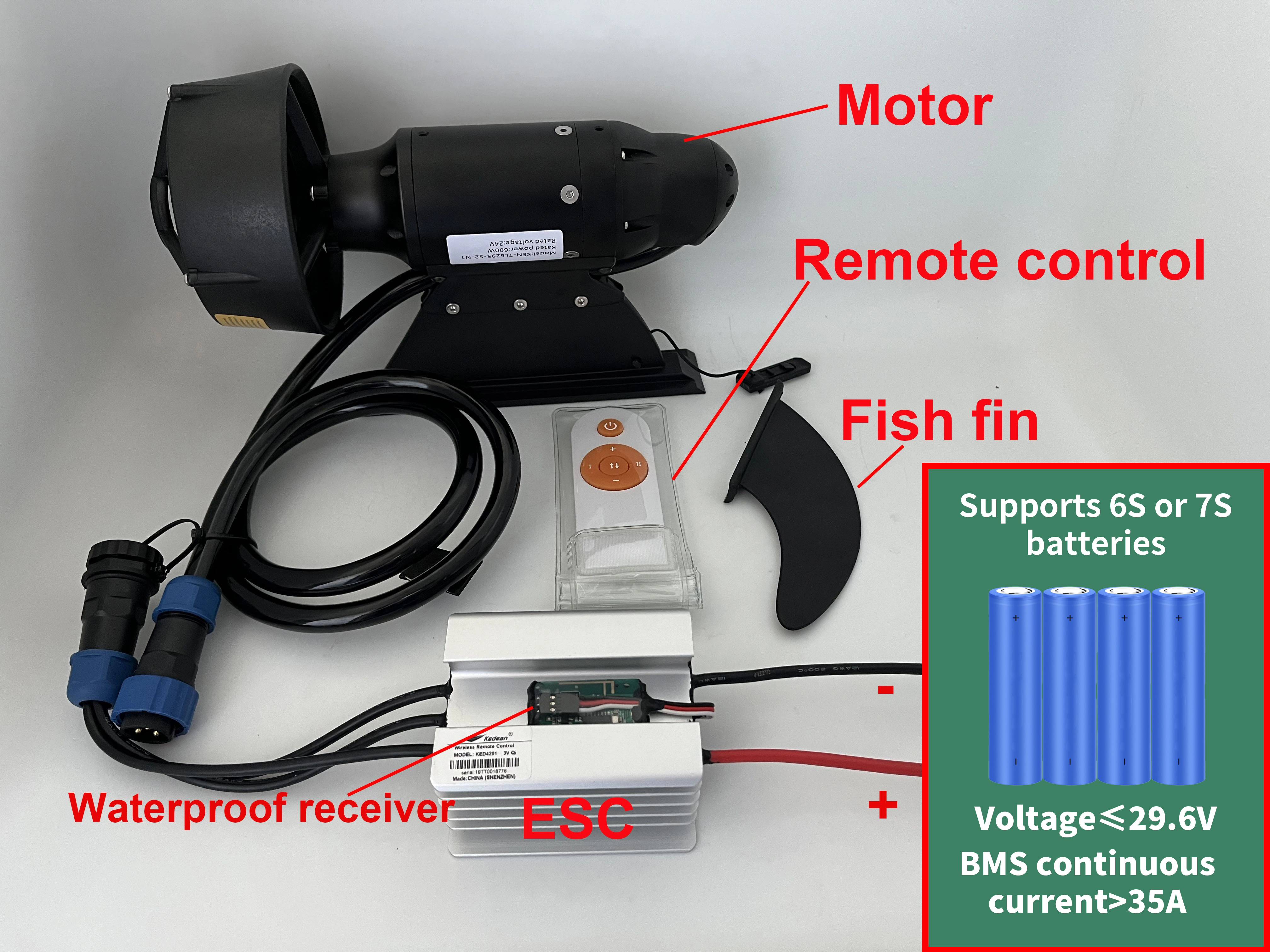 Fishing Kayak Cart - 380W 600W Electric Fins Stand Up